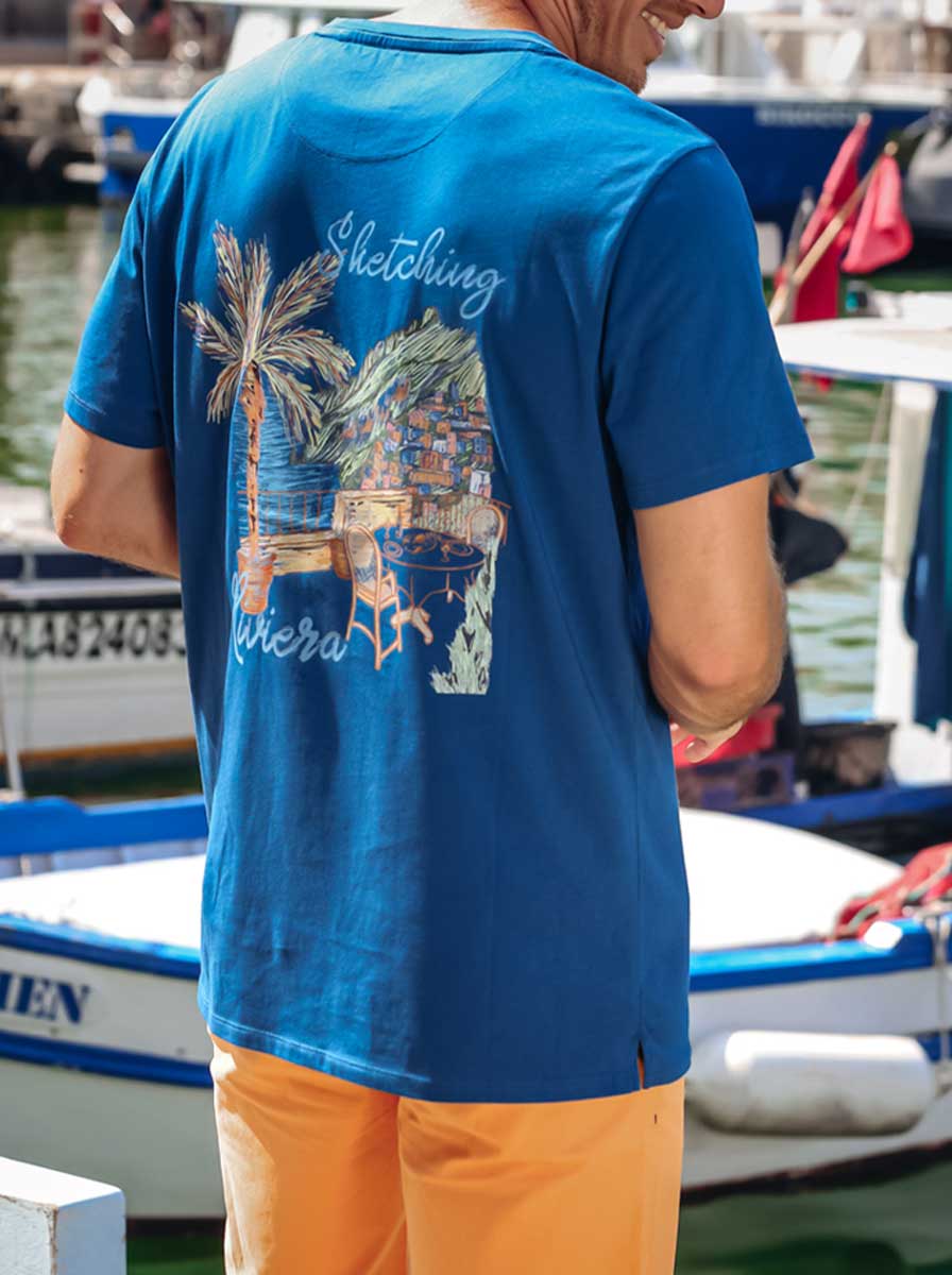 A Fish Named Fred Polo & T-Shirts A Fish Named Fred - Sketching Riviera T-Shirt