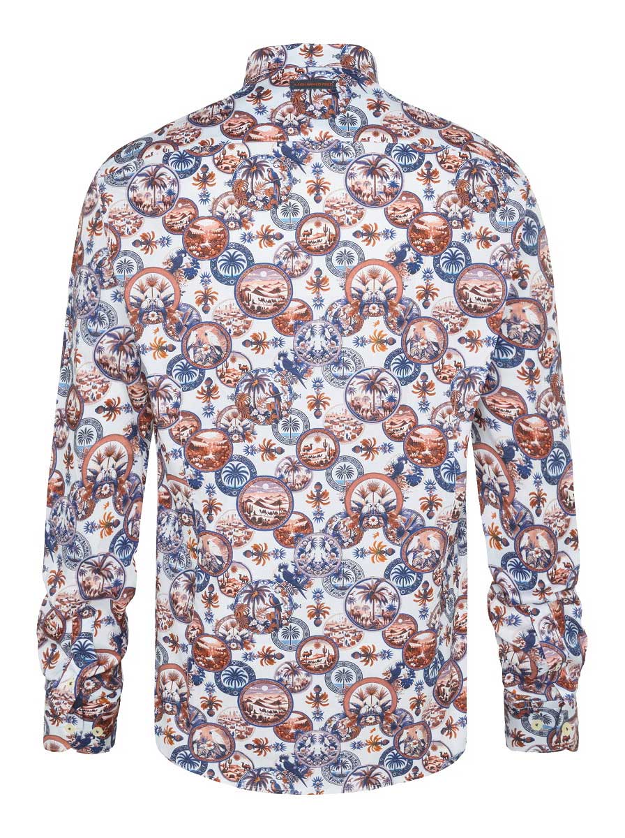A Fish Named Fred Shirts A Fish Named Fred - Desert World Print Cobalt Shirt