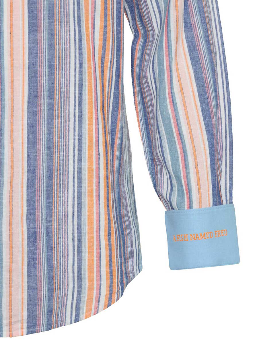 A Fish Named Fred Shirts A Fish Named Fred - Double Stripe Cobalt Shirt