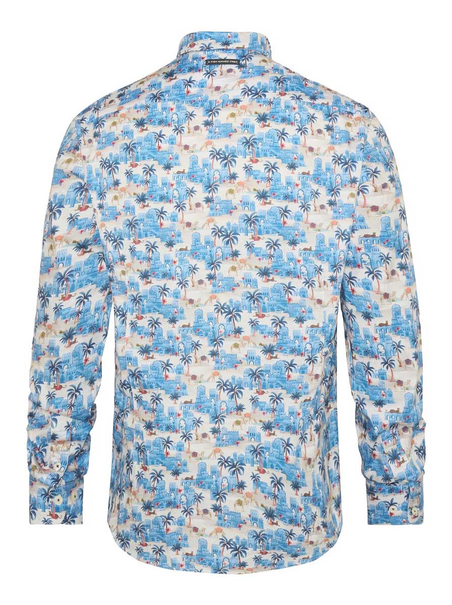 A Fish Named Fred Shirts A Fish Named Fred - Oasis Print Cobalt Shirt