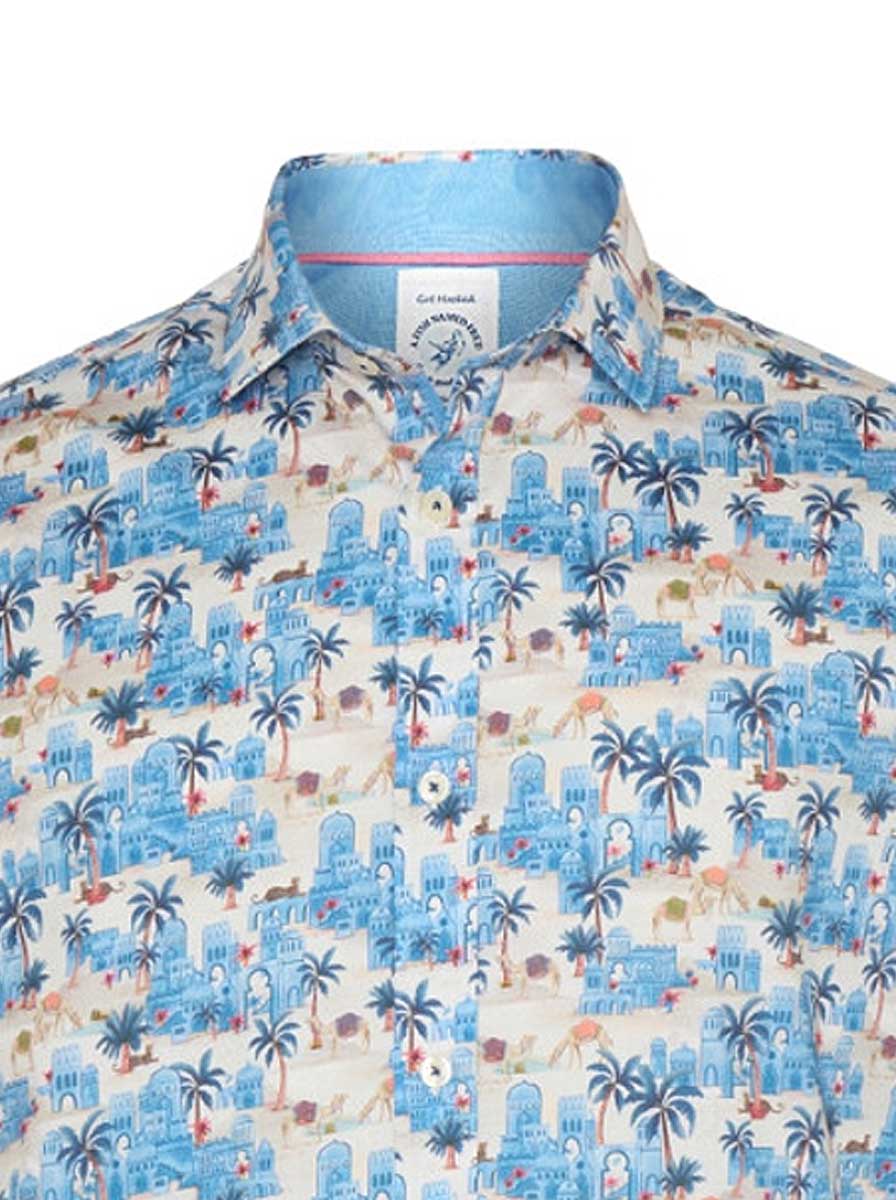 A Fish Named Fred Shirts A Fish Named Fred - Oasis Print Cobalt Shirt
