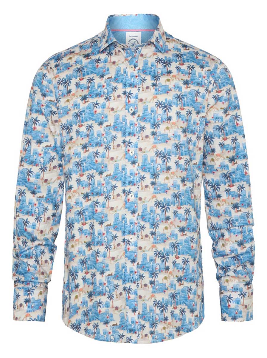 A Fish Named Fred Shirts A Fish Named Fred - Oasis Print Cobalt Shirt