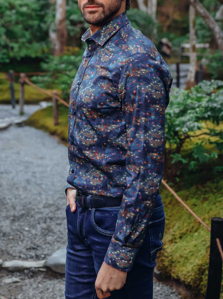 A Fish Named Fred Shirts A Fish Named Fred - Water Garden Navy Shirt