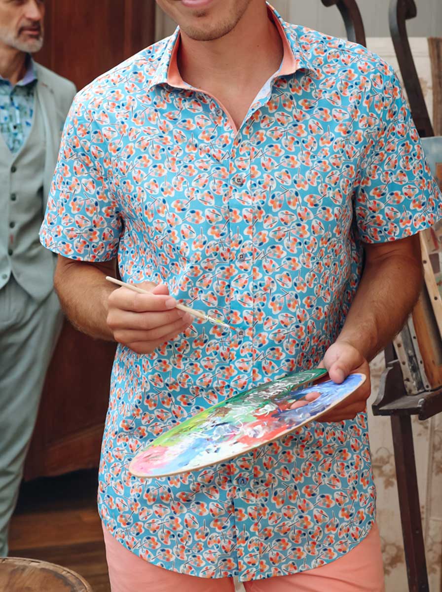 A Fish Named Fred Short Sleeve Shirts A Fish Named Fred - Palettes Print Short Sleeve Shirt