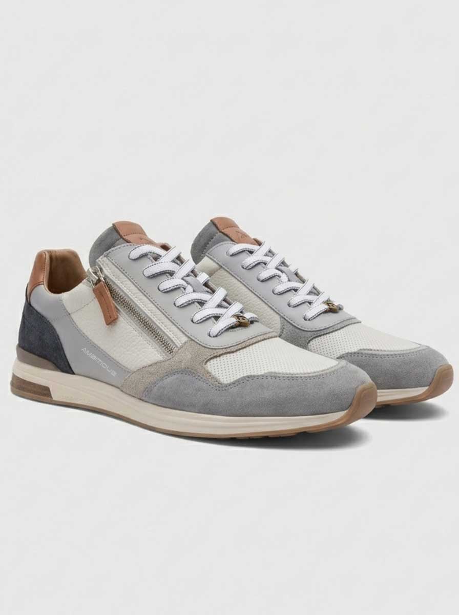 Ambitious Shoes & Boots Ambitious - Slow Zip & Lace Fastening Leather & Suede Sneaker