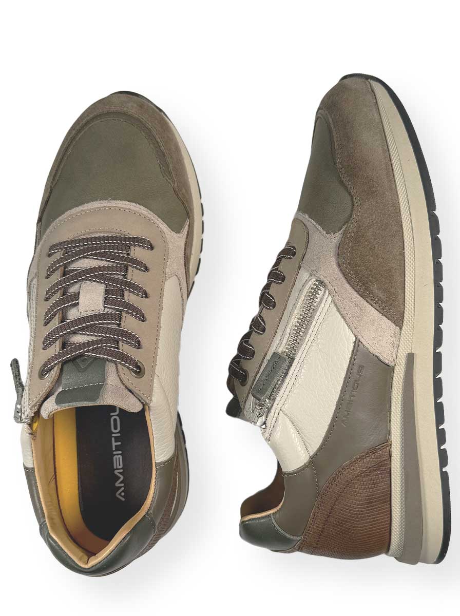 Ambitious Shoes & Boots Ambitious - Sneaker - Temple Zip & Lace Fastening Leather & Suede