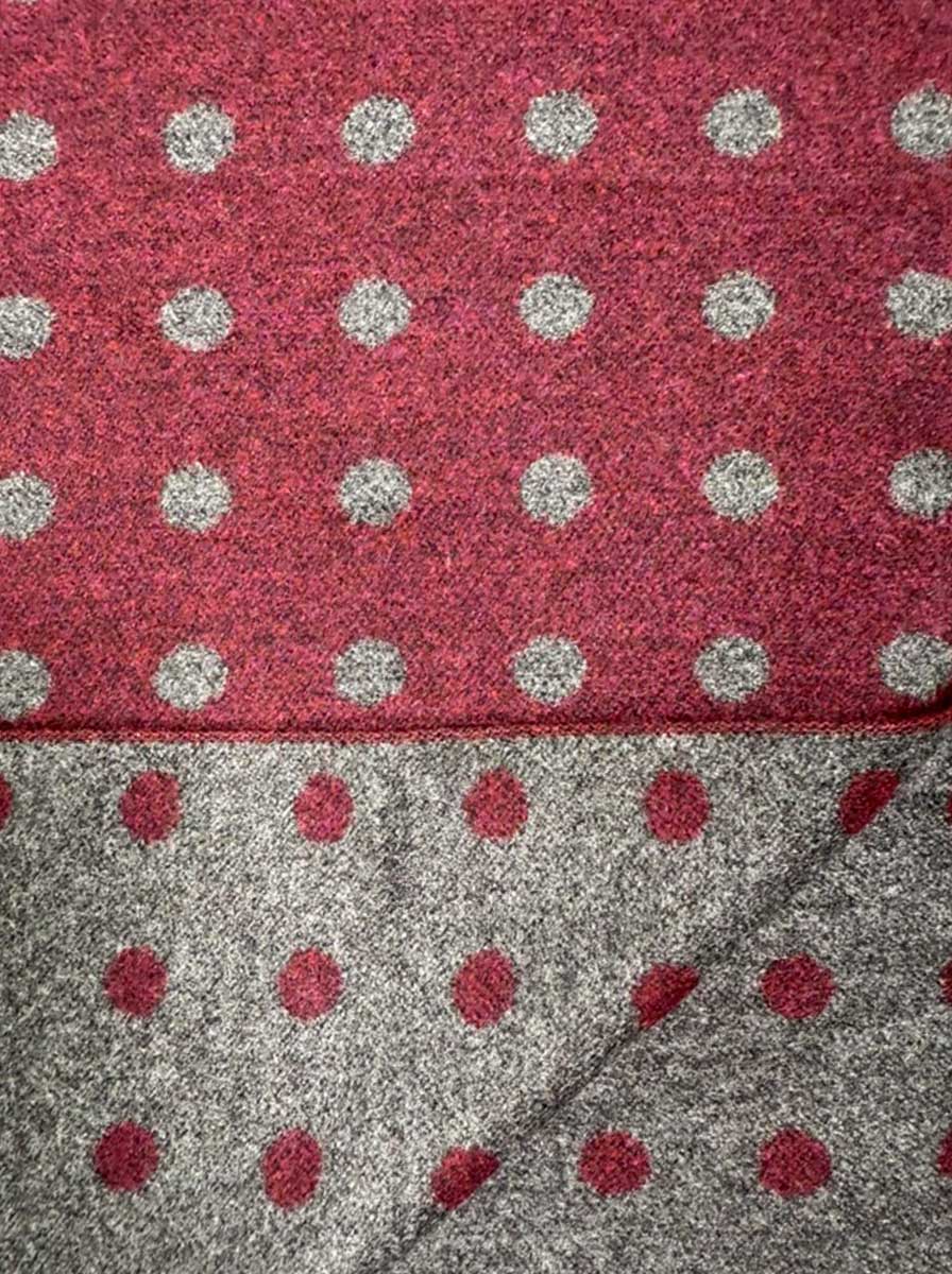 Ascott & Hemley Scarves Ascott & Hemley - Viscose Reversible Burgundy/Grey Scarf