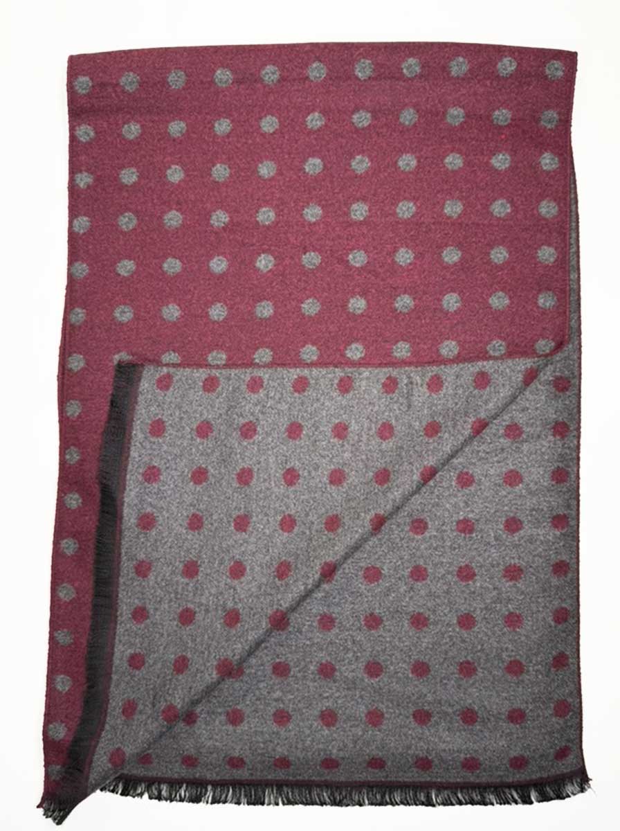 Ascott & Hemley Scarves Ascott & Hemley - Viscose Reversible Burgundy/Grey Scarf