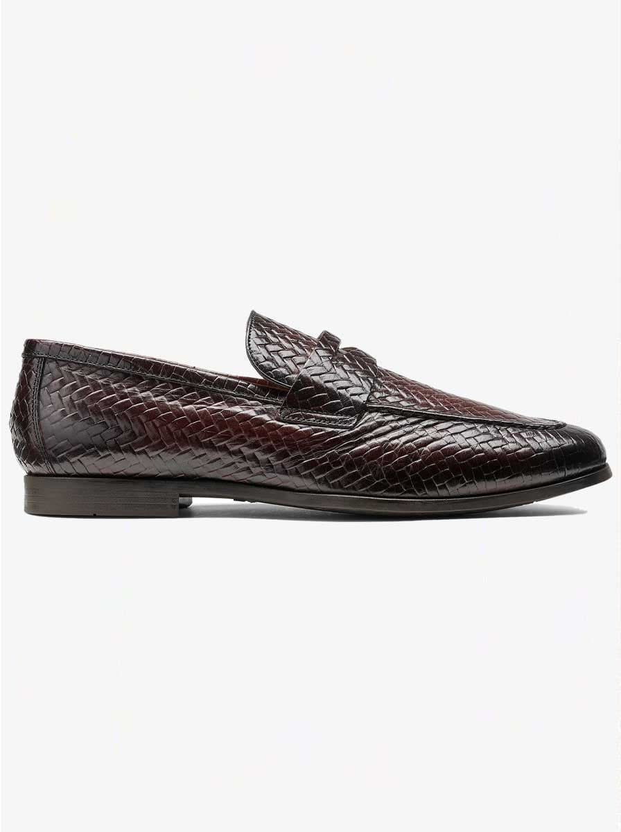 Barker Shoes & Boots Barkers - Capri Brown Weave Slip-on Loafer