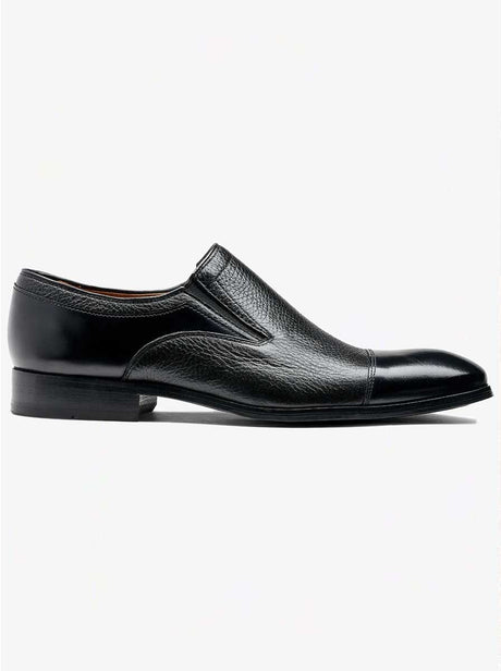 Barker Shoes & Boots Barkers - Dover Black Calf / Deerskin Slip-on Shoe