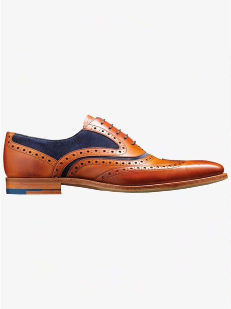 Barker Shoes & Boots Barkers - McClean Cedar Calf / Blue Suede Shoe