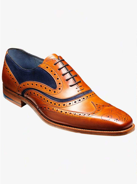 Barker Shoes & Boots Barkers - McClean Cedar Calf / Blue Suede Shoe