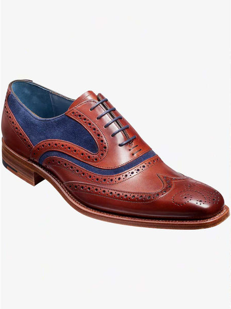 Barker Shoes & Boots Barkers - McClean Rosewood Calf / Blue Suede Shoe