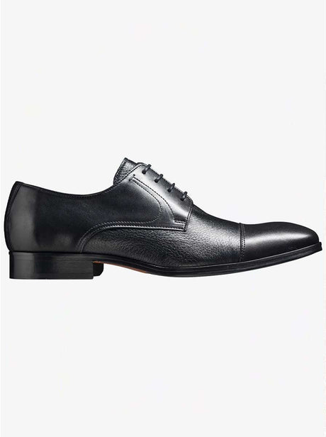 Barker Shoes & Boots Barkers - Southwold Black Calf / Deerskin Derby Shoe