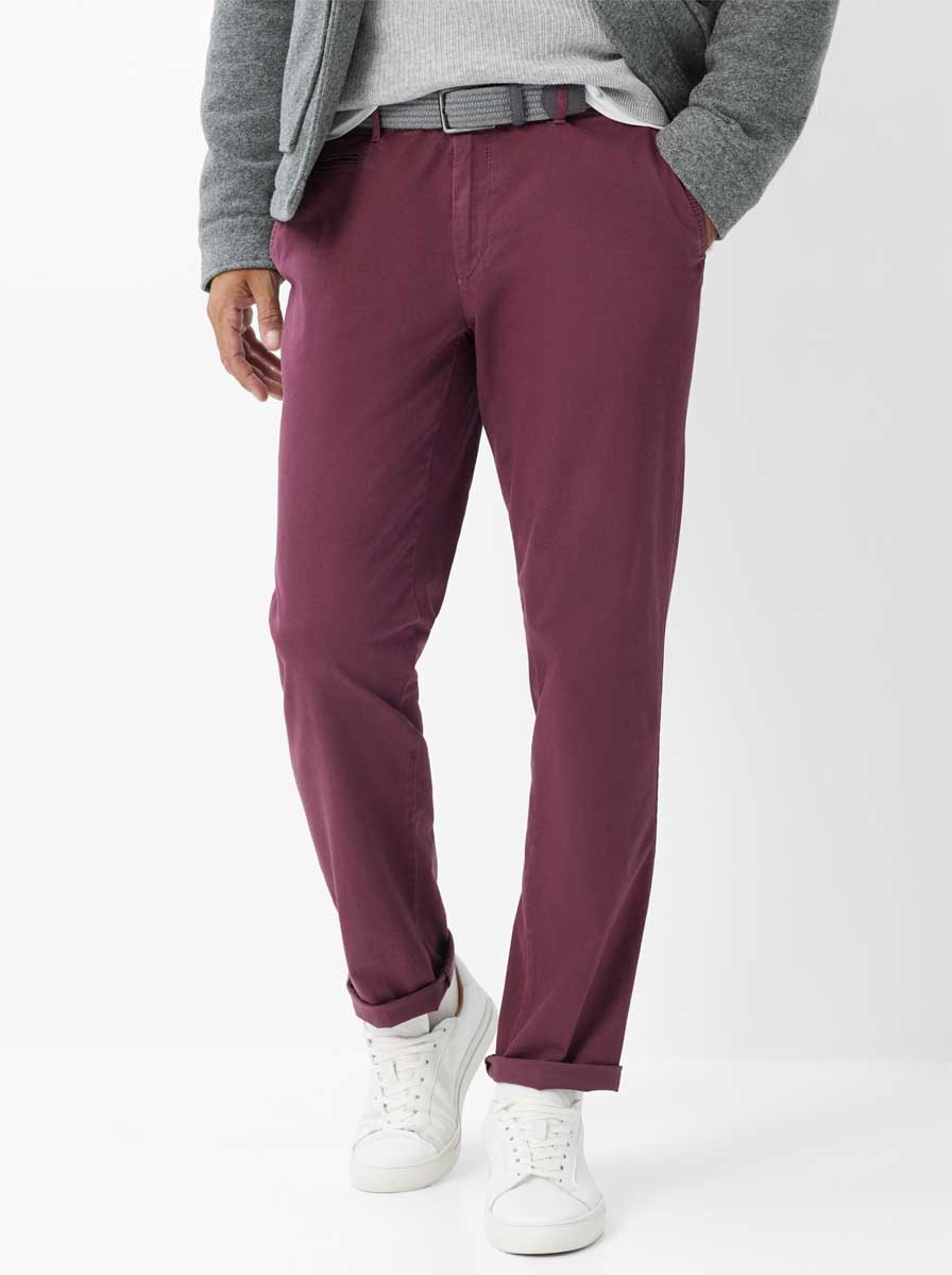 Brax Chinos/Trousers Brax - Everest: Triple Stone Cotton Wine Chino