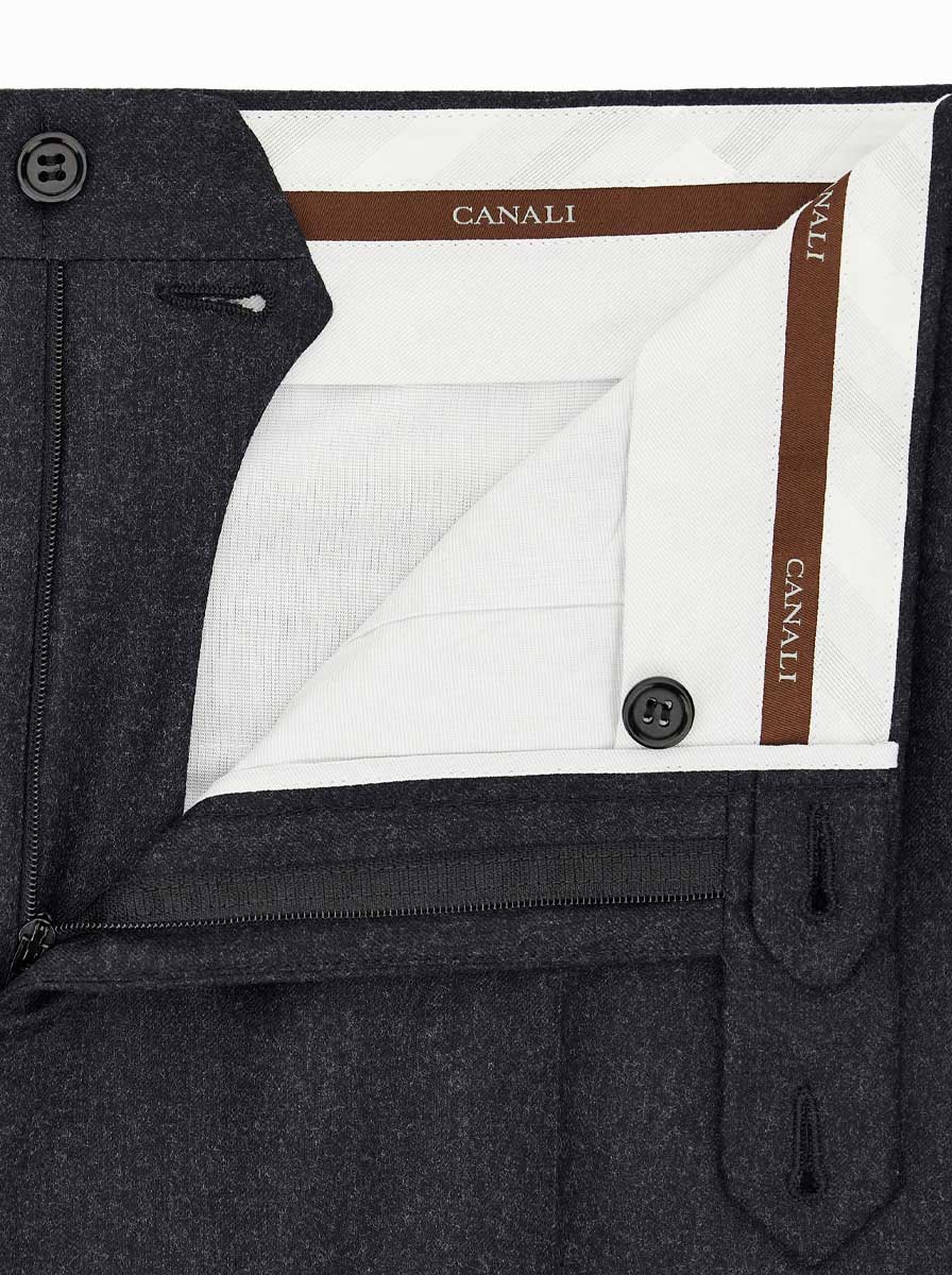 Canali Chinos/Trousers Canali - Anthracite Flannel Trousers