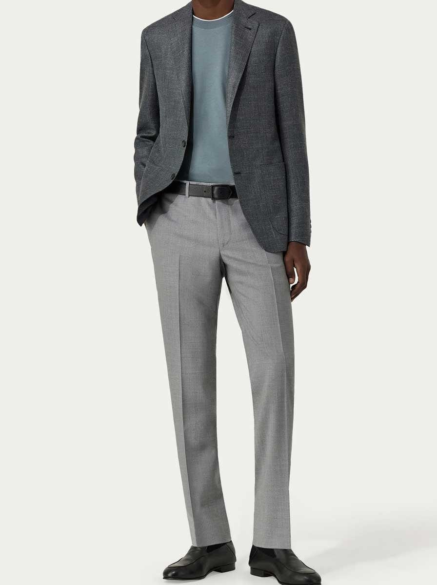 Canali Chinos/Trousers Canali - Summer Wool Light Grey Trousers