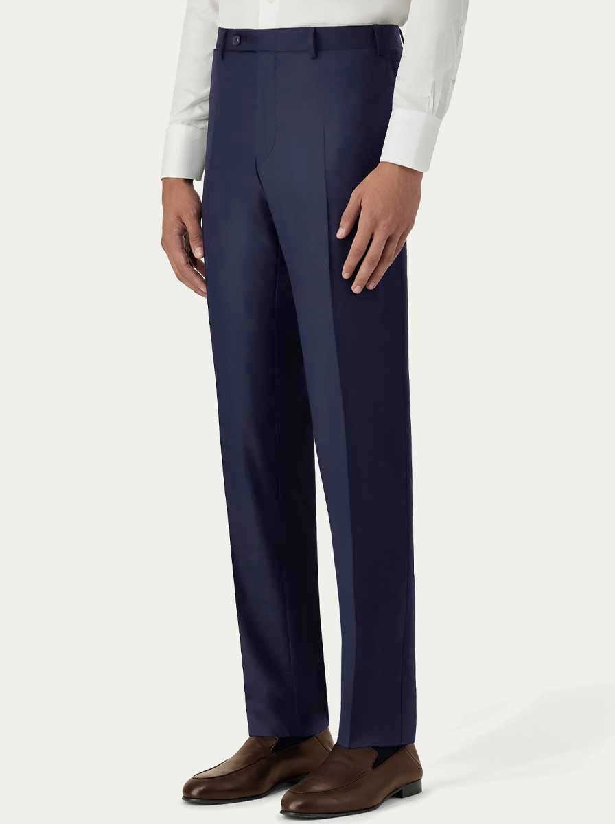 Canali Chinos/Trousers Canali - Summer Wool Navy Trousers