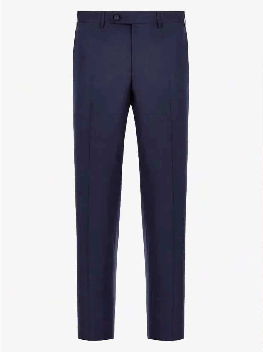 Canali Chinos/Trousers Canali - Summer Wool Navy Trousers