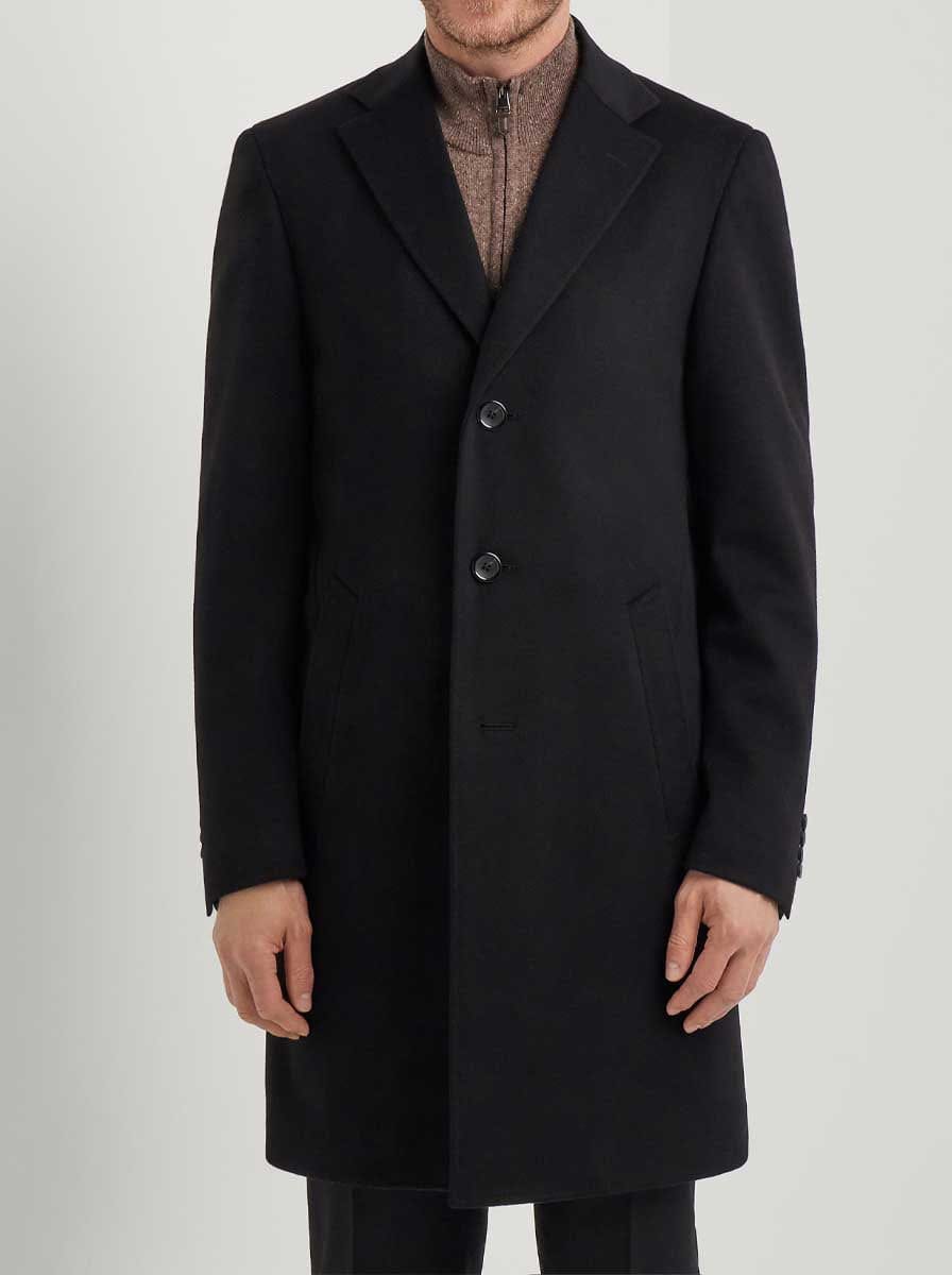 Canali Coats Canali - Overcoat - Black Wool & Cashmere