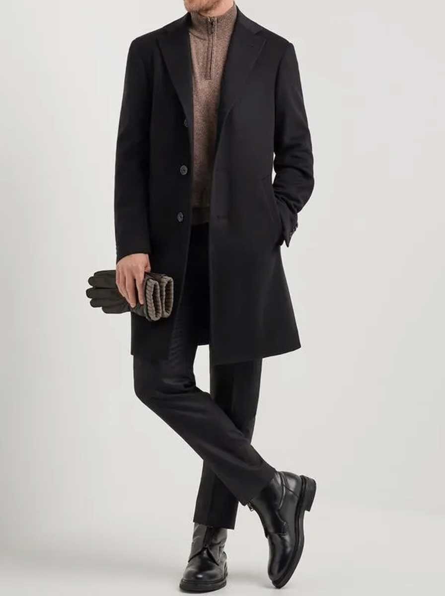 Canali Coats Canali - Overcoat - Black Wool & Cashmere
