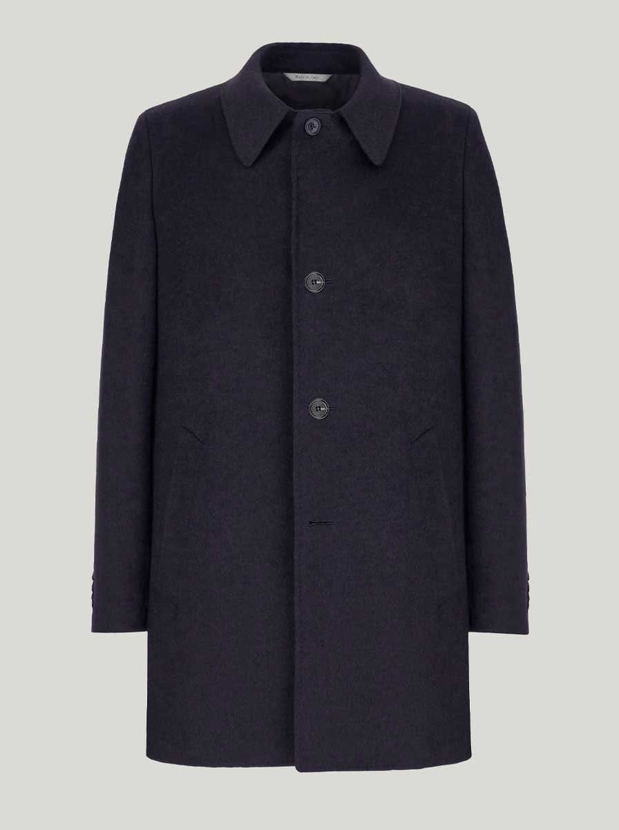 Canali Coats Canali - Overcoat - Navy Wool & Cashmere ¾ Length
