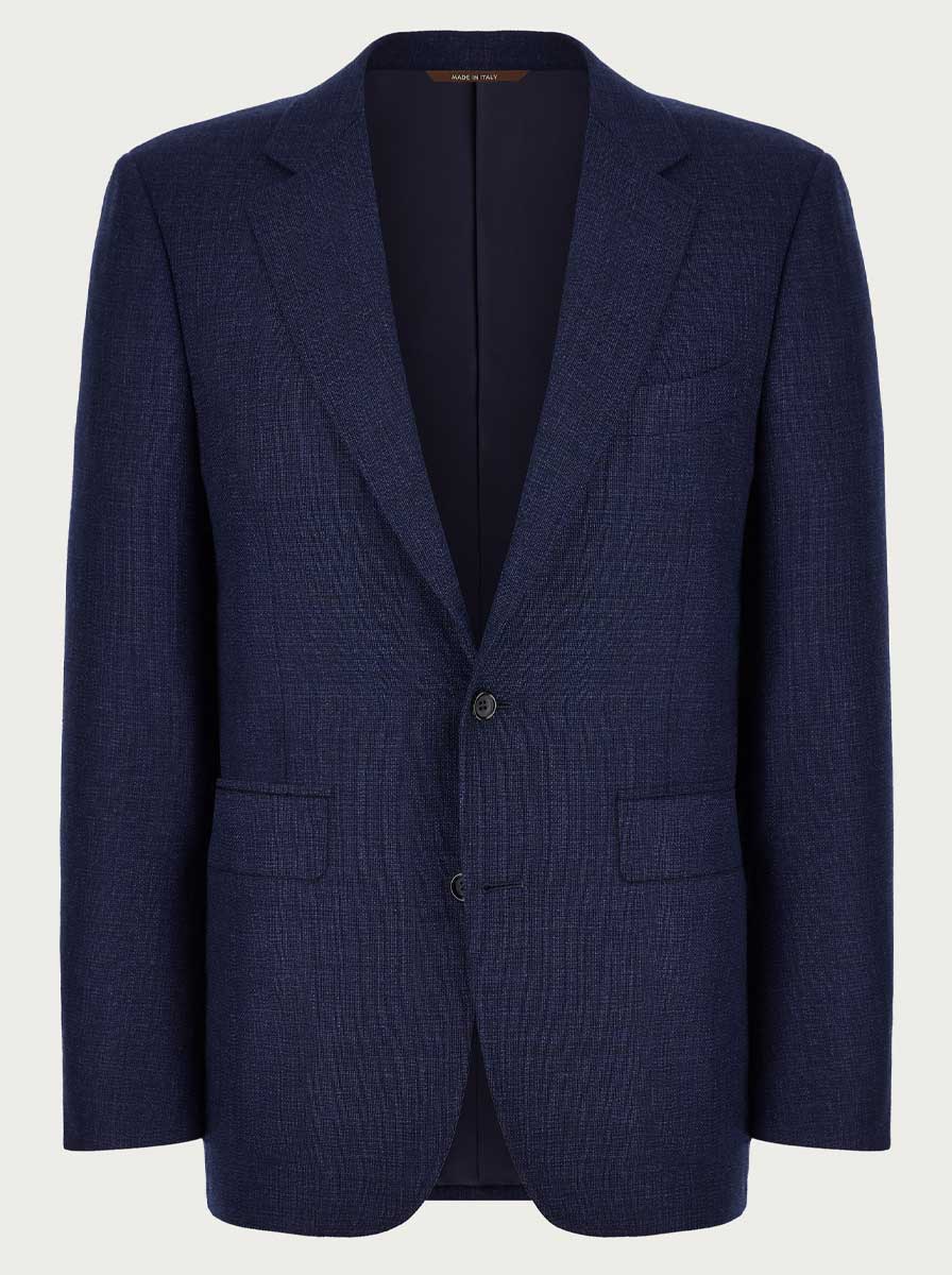Canali Jacket/Blazer Canali - Blue Textured Wool Blazer