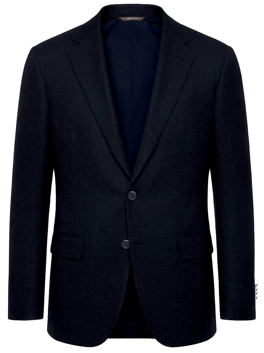 Canali Jacket/Blazer Canali - Neat Textured Wool Navy Blazer