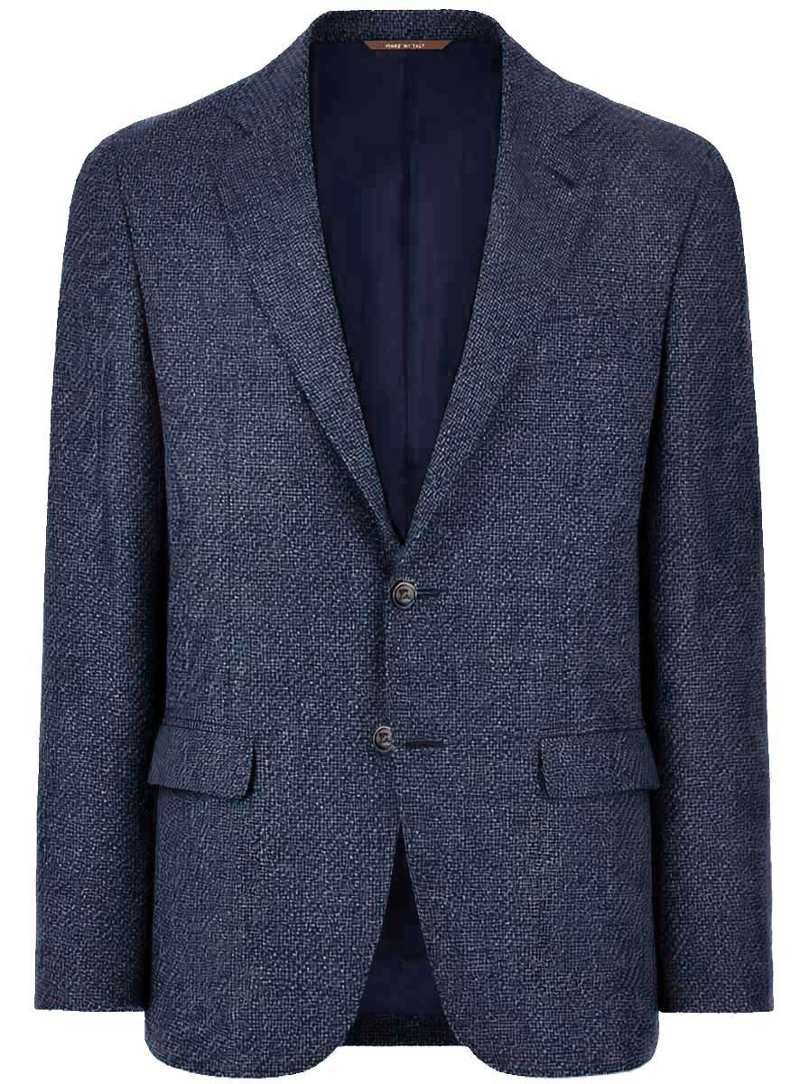 Canali Jacket/Blazer Canali - Textured Wool Denim Blue Blazer