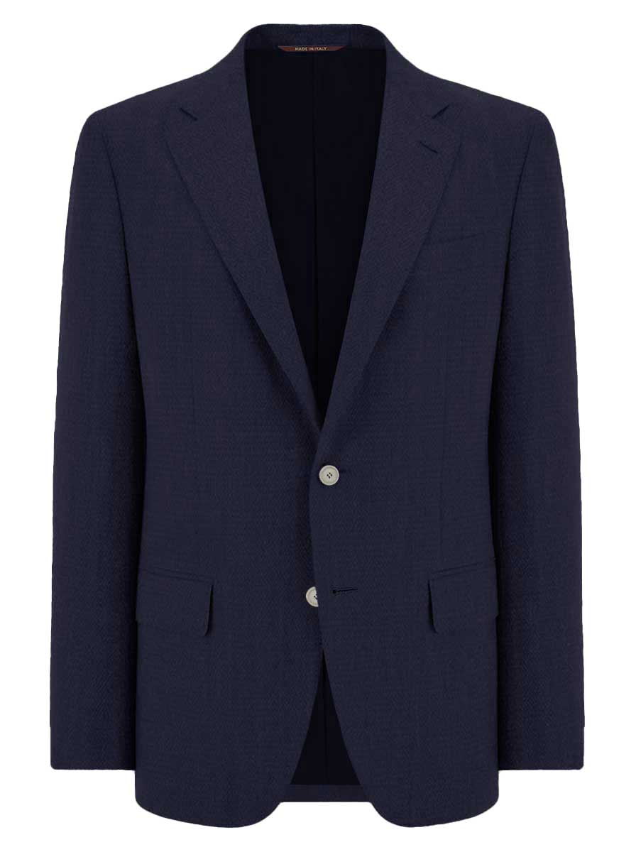 Canali Jacket/Blazer Canali - Textured Wool Navy Blazer