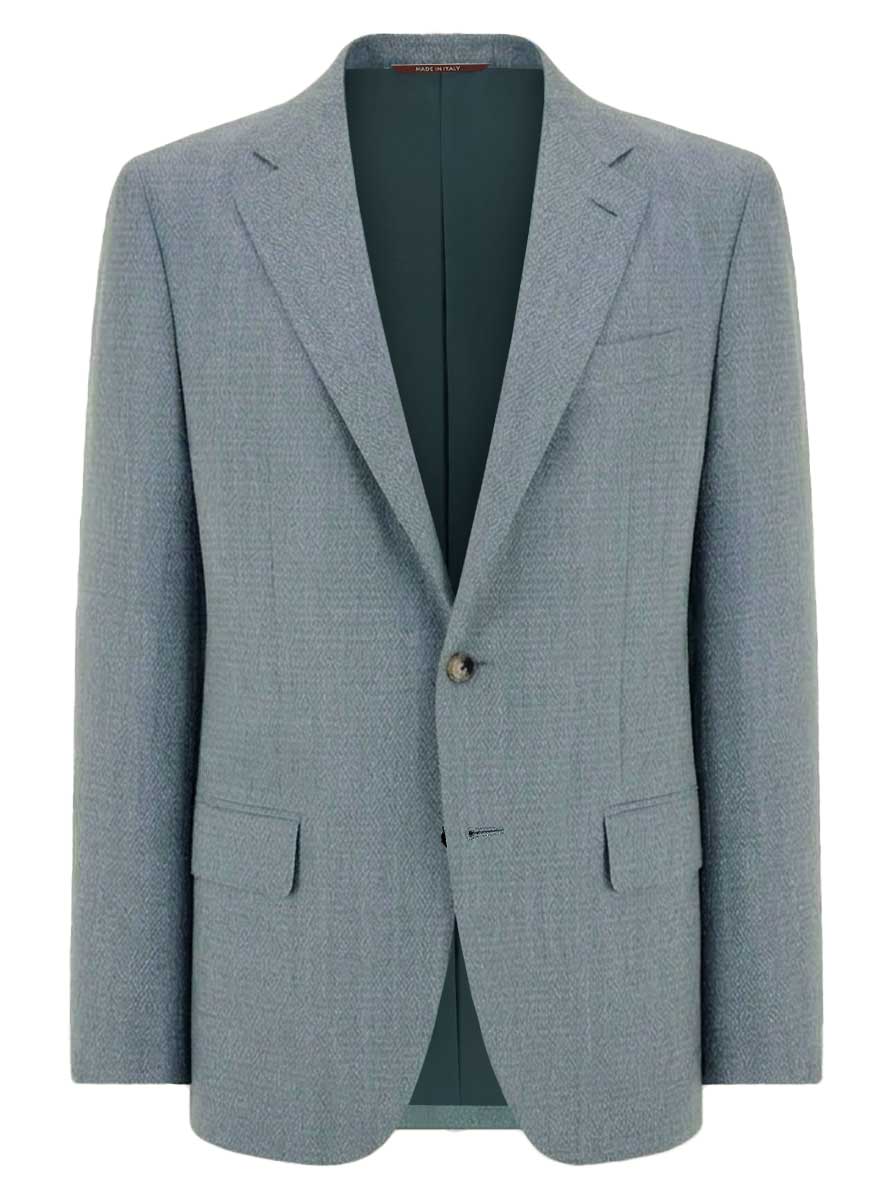 Canali Jacket/Blazer Canali - Textured Wool, Silk & Linen Turquoise Blazer