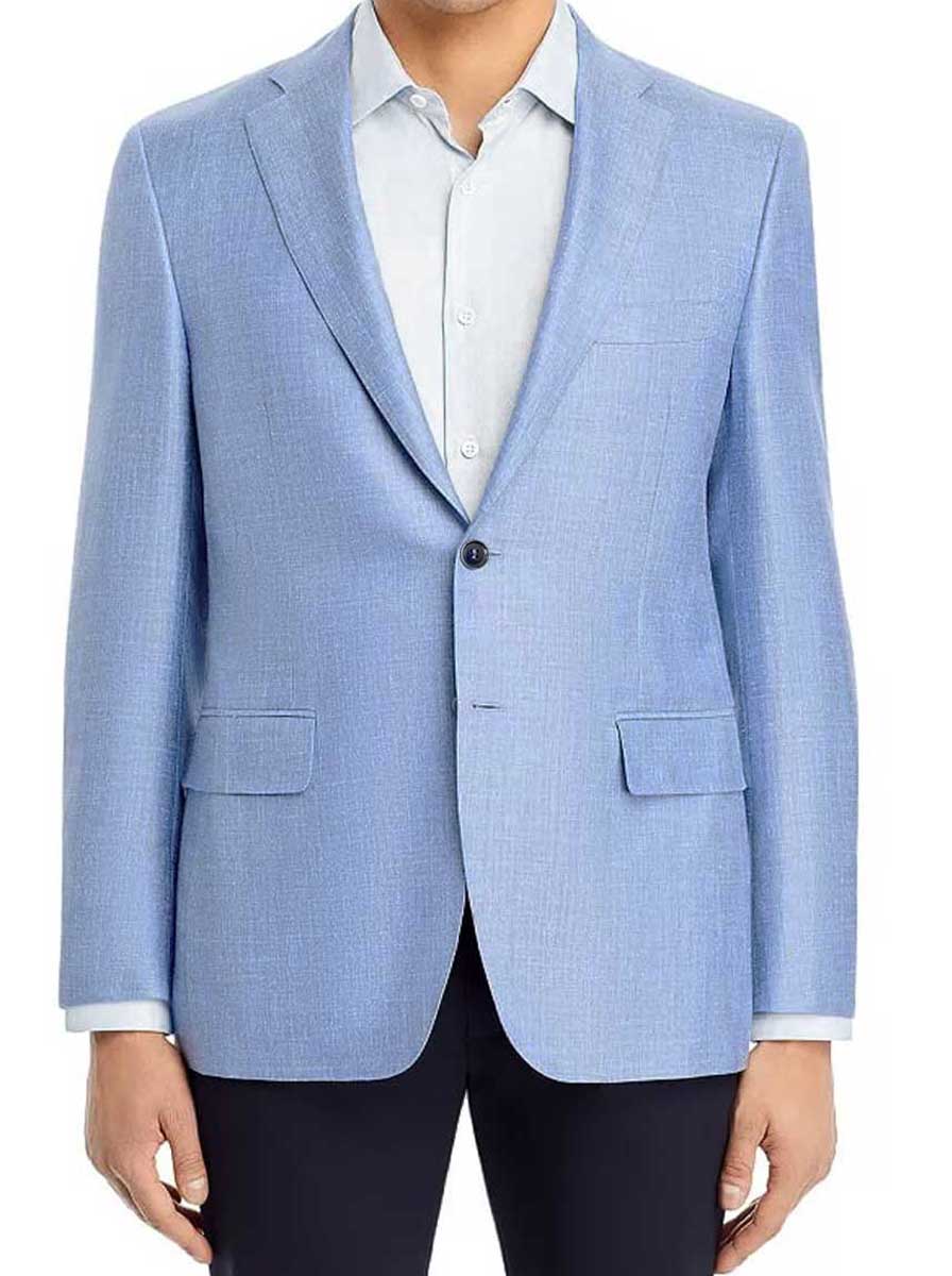 Canali Jacket/Blazer Canali - Wool Light Blue Travel Blazer