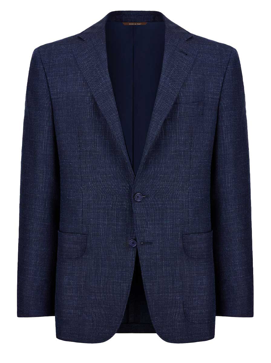 Canali Jacket/Blazer Canali - Wool, Silk & Linen Navy Blazer