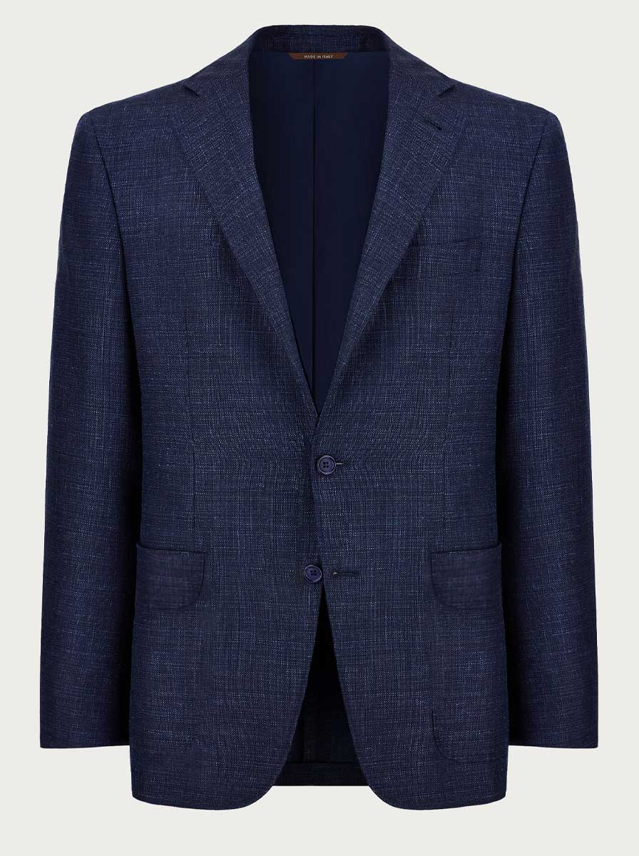Canali Jacket/Blazer Canali - Wool, Silk & Linen Navy Blazer