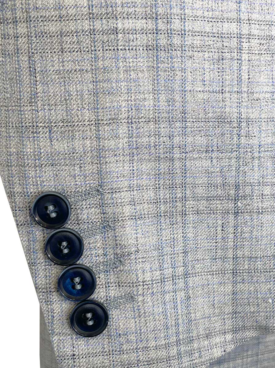 Canali Jacket/Blazer Canali - Wool, Silk & Linen Off-White Check Blazer