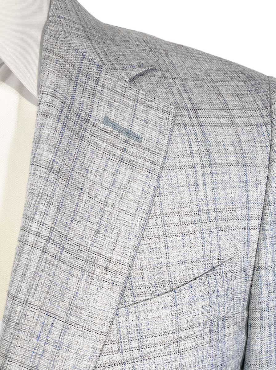 Canali Jacket/Blazer Canali - Wool, Silk & Linen Off-White Check Blazer