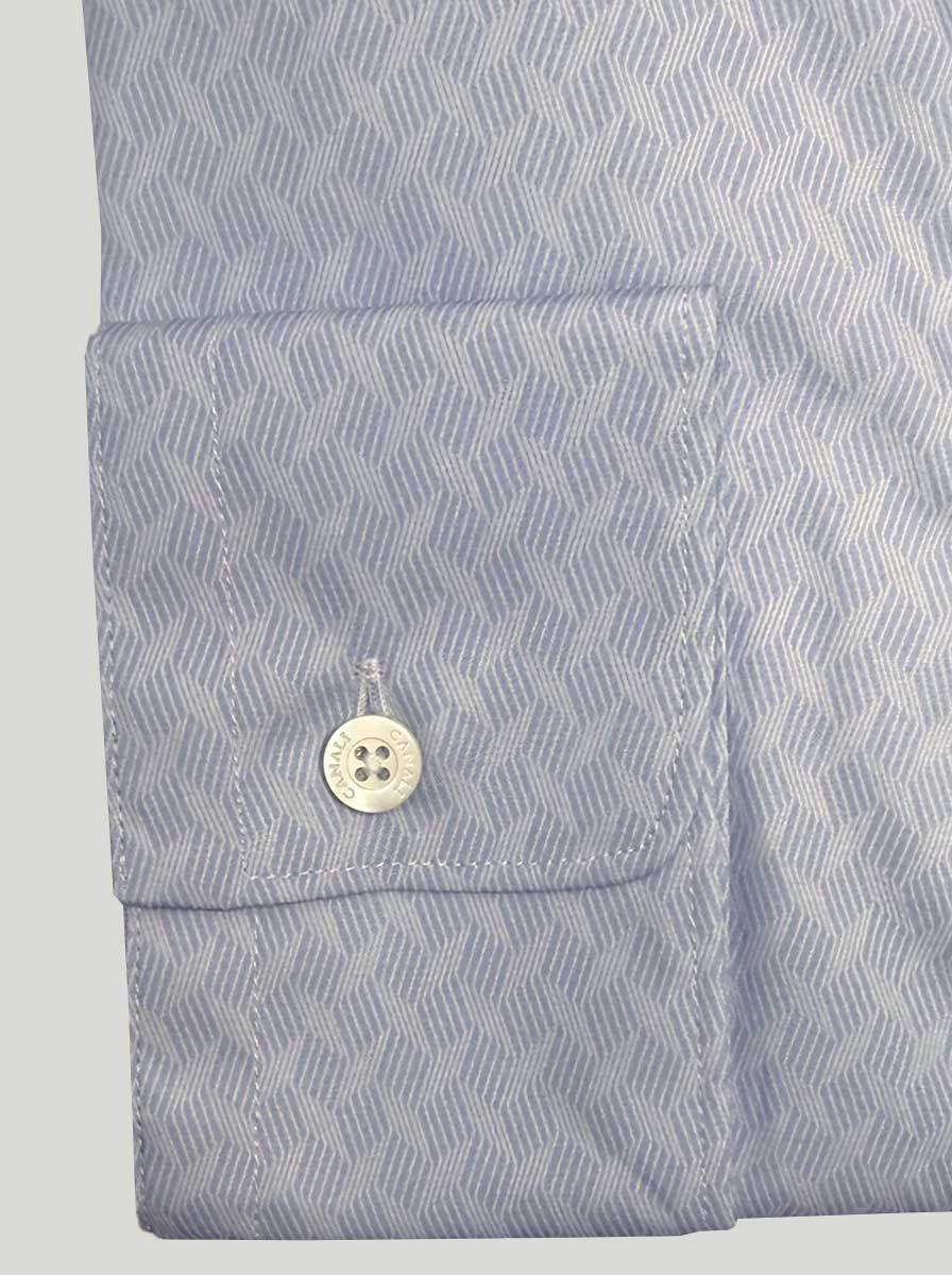 Canali Shirts Canali - Textured Print Cotton Light Blue Casual Shirt
