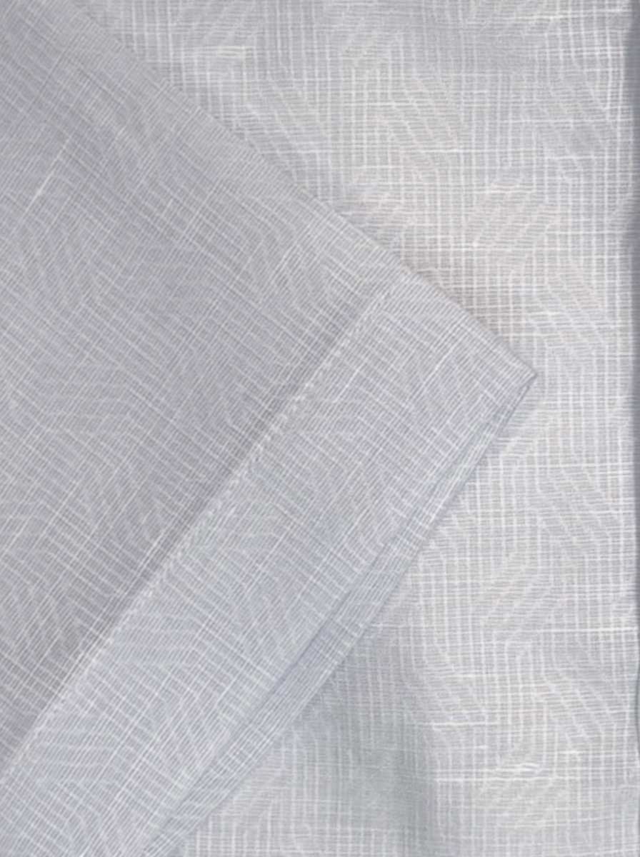 Canali Short Sleeve Shirts Canali - Textured Print Cotton Powder Blue Short Sleeve Shirt