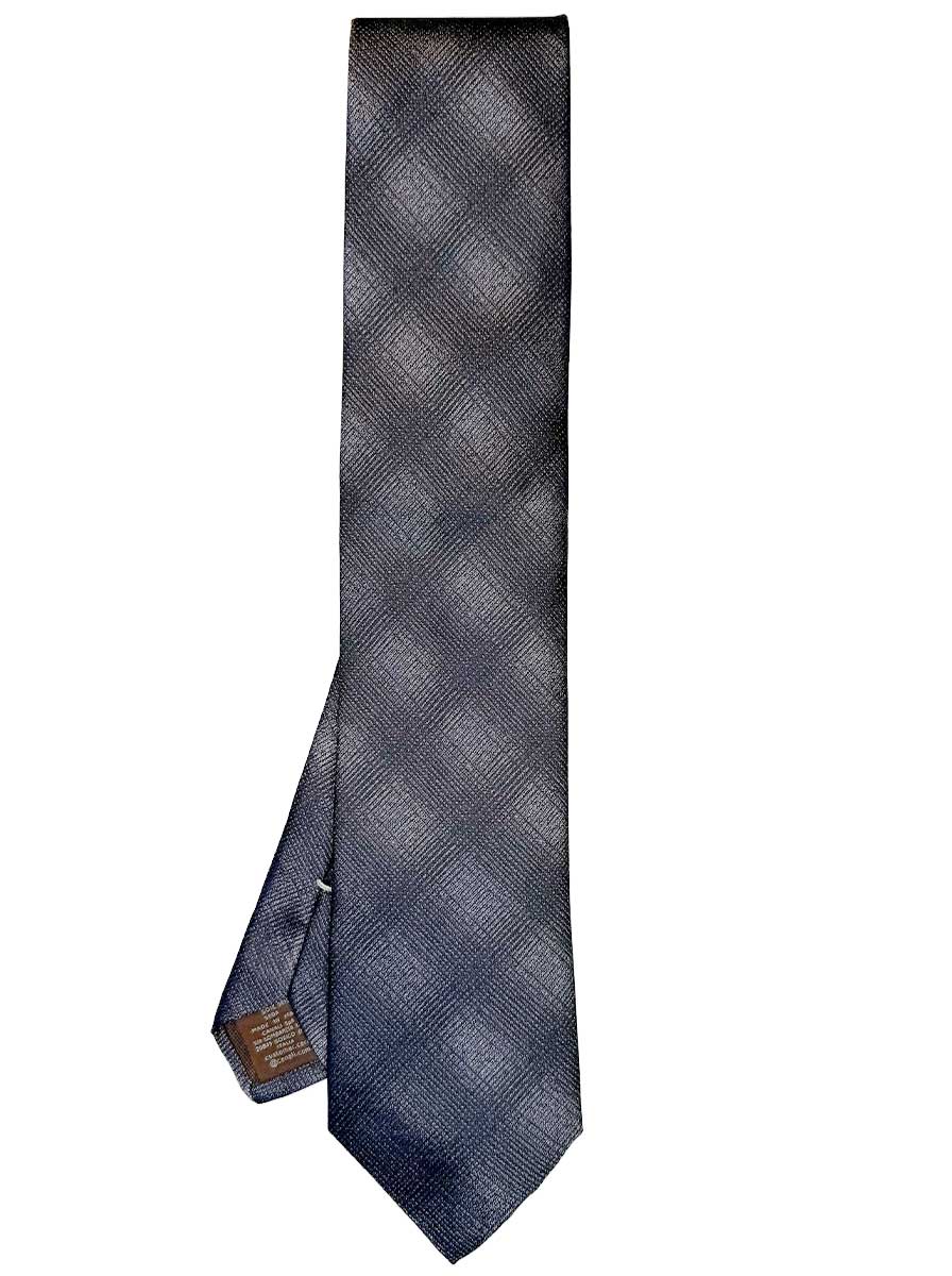 Canali Ties Canali - Overlaying Check Woven Grey Tie