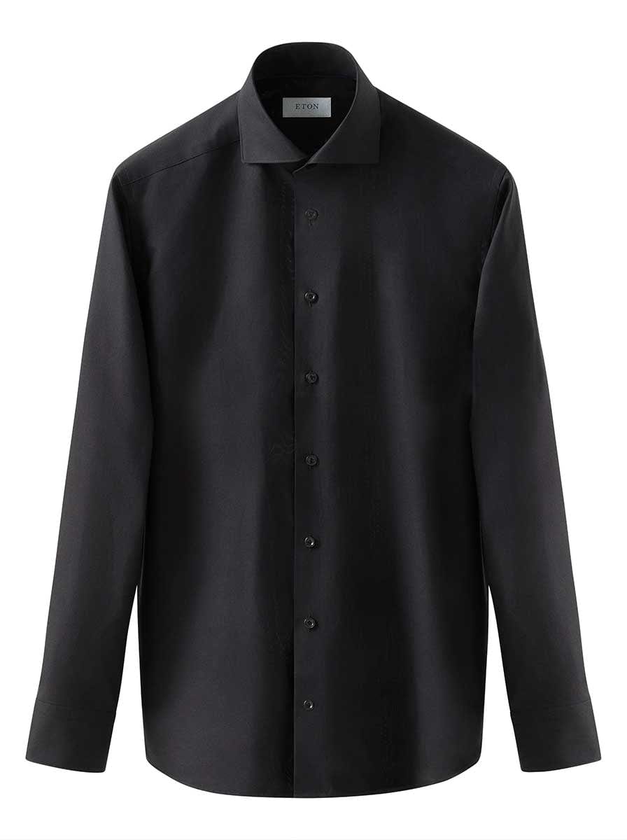 Eton Shirts Eton - Black Semi Soid Signture Dobby Shirt