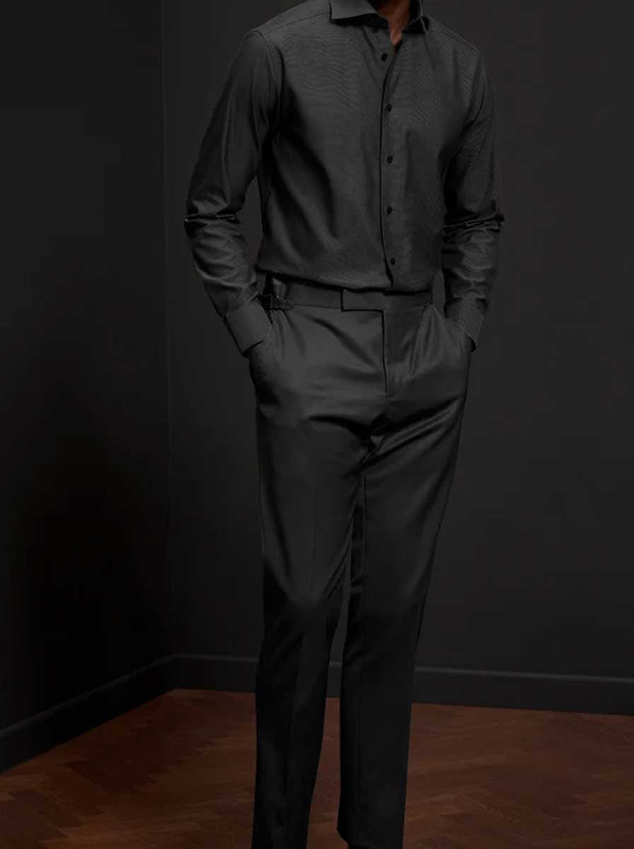 Eton Shirts Eton - Black Semi Soid Signture Dobby Shirt