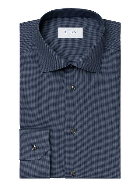 Eton Shirts Eton - Navy Houndstooth Flannel Shirt