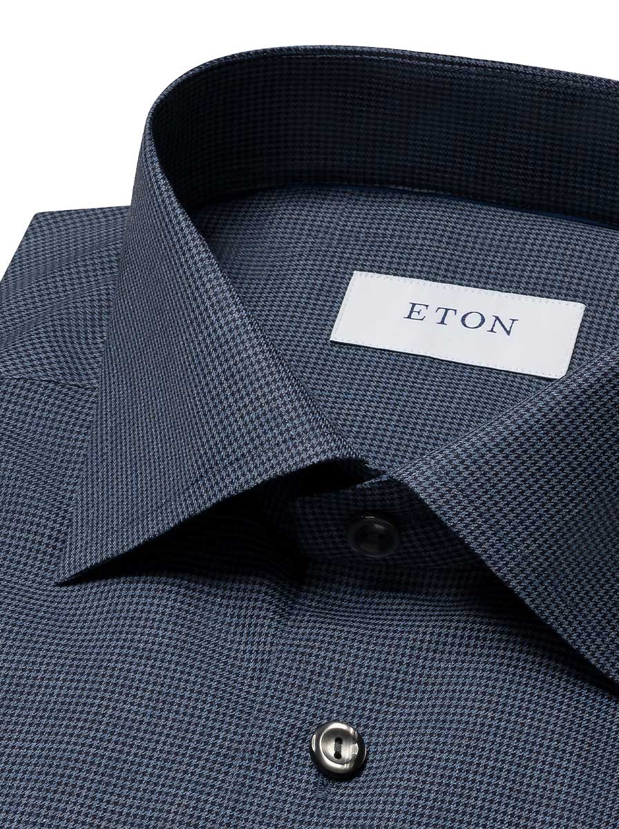 Eton Shirts Eton - Navy Houndstooth Flannel Shirt