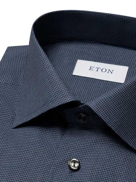 Eton Shirts Eton - Navy Houndstooth Flannel Shirt