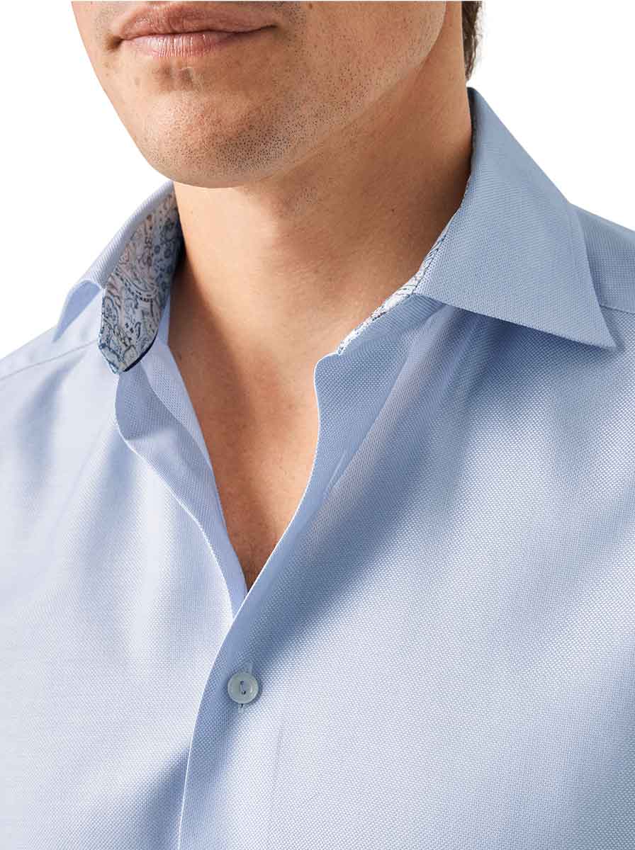 Eton Shirts Eton - Oxford Shirt w/ Paisleyl Print Trim