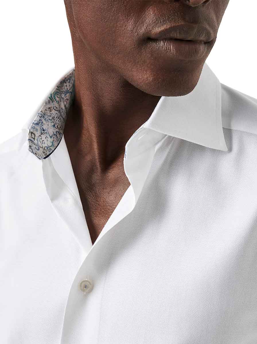 Eton Shirts Eton - Oxford Shirt w/ Paisleyl Print Trim