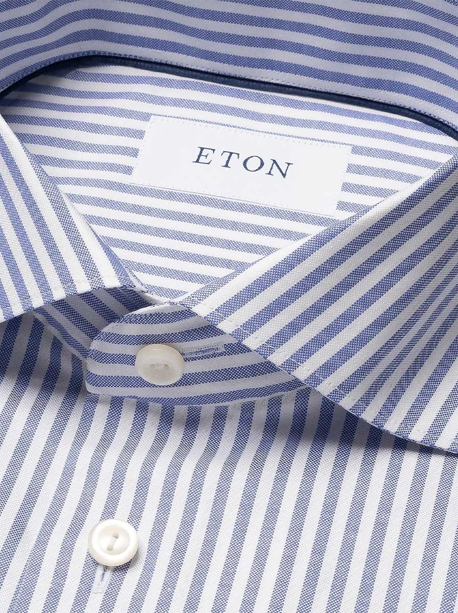 Eton Shirts Eton - Oxford Striped Blue Shirt