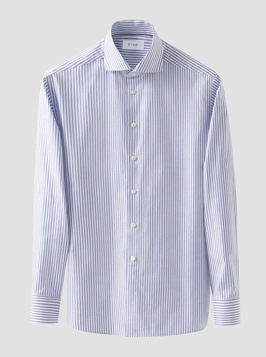 Eton Shirts Eton - Oxford Striped Blue Shirt
