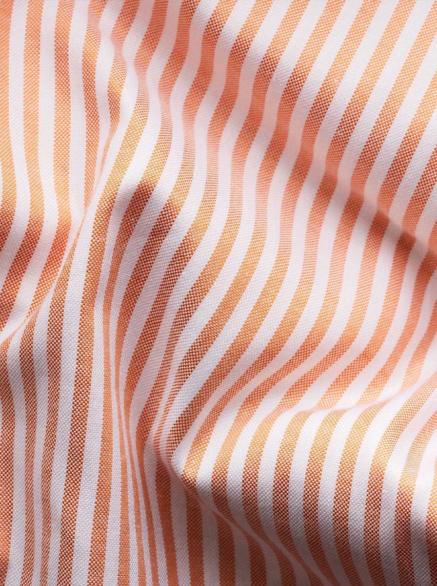 Eton Shirts Eton - Oxford Striped Orange Shirt