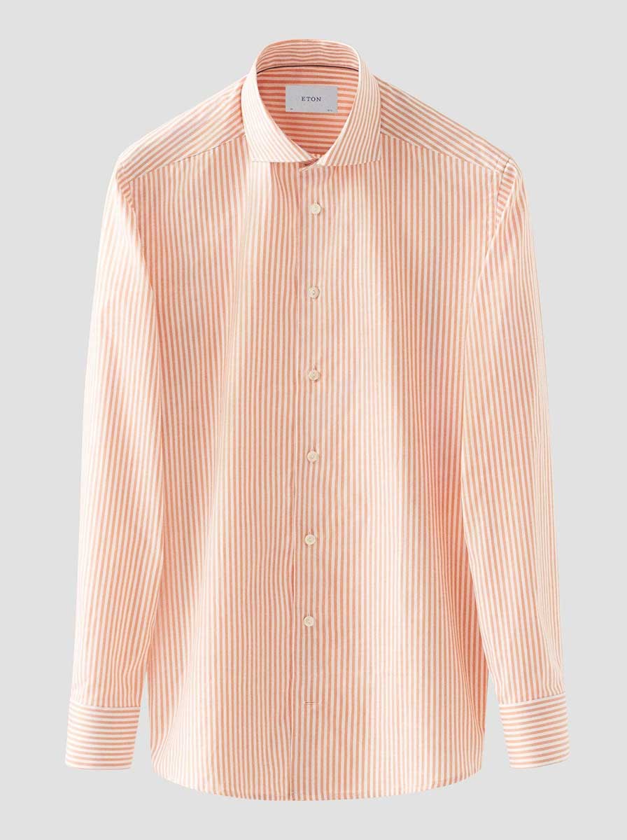 Eton Shirts Eton - Oxford Striped Orange Shirt